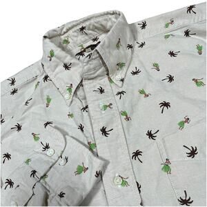 Sun Surf Long Sleeve Hula Girl Aloha Print AOP Cotton Large Shirt Made In Japan